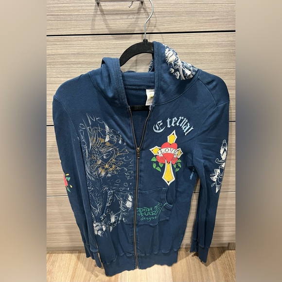 Ed Hardy Hoodie & Tunic Overprint - Picture 2 of 4